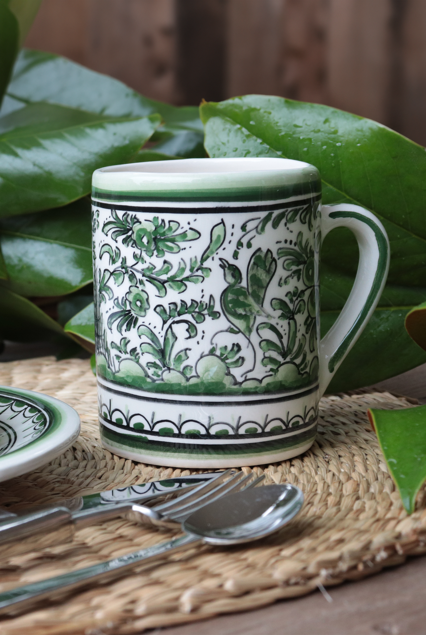 Pine Green Bird Mug