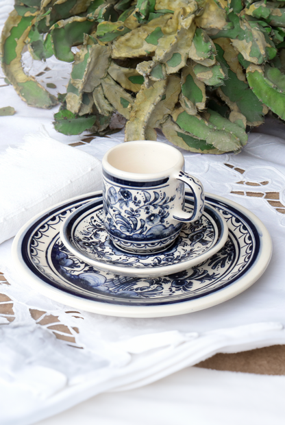 Indigo Blue Bird Espresso Cup + Saucer
