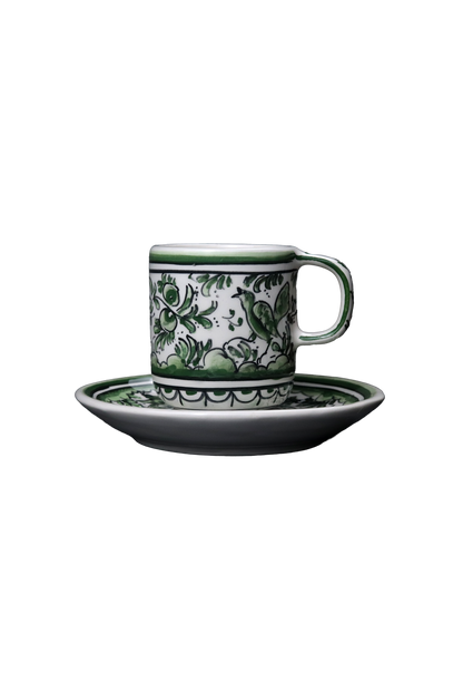Pine Green Bird Espresso Cup + Saucer