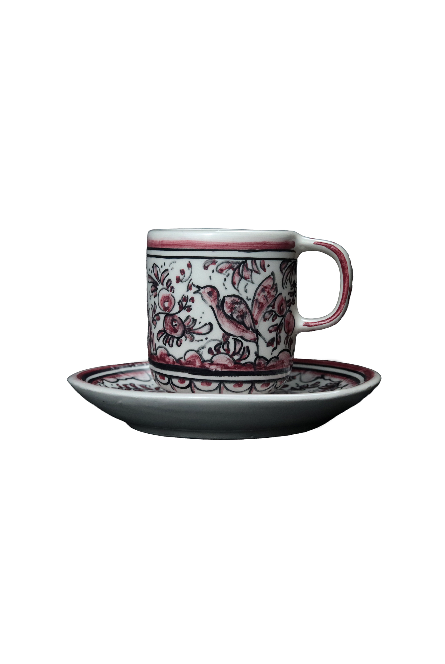 Rouge Pink Bird Espresso Cup + Saucer