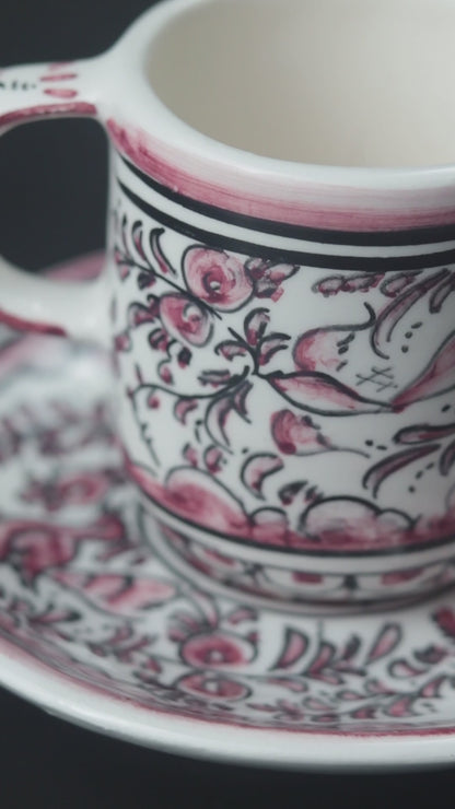 Rouge Pink Bird Espresso Cup + Saucer